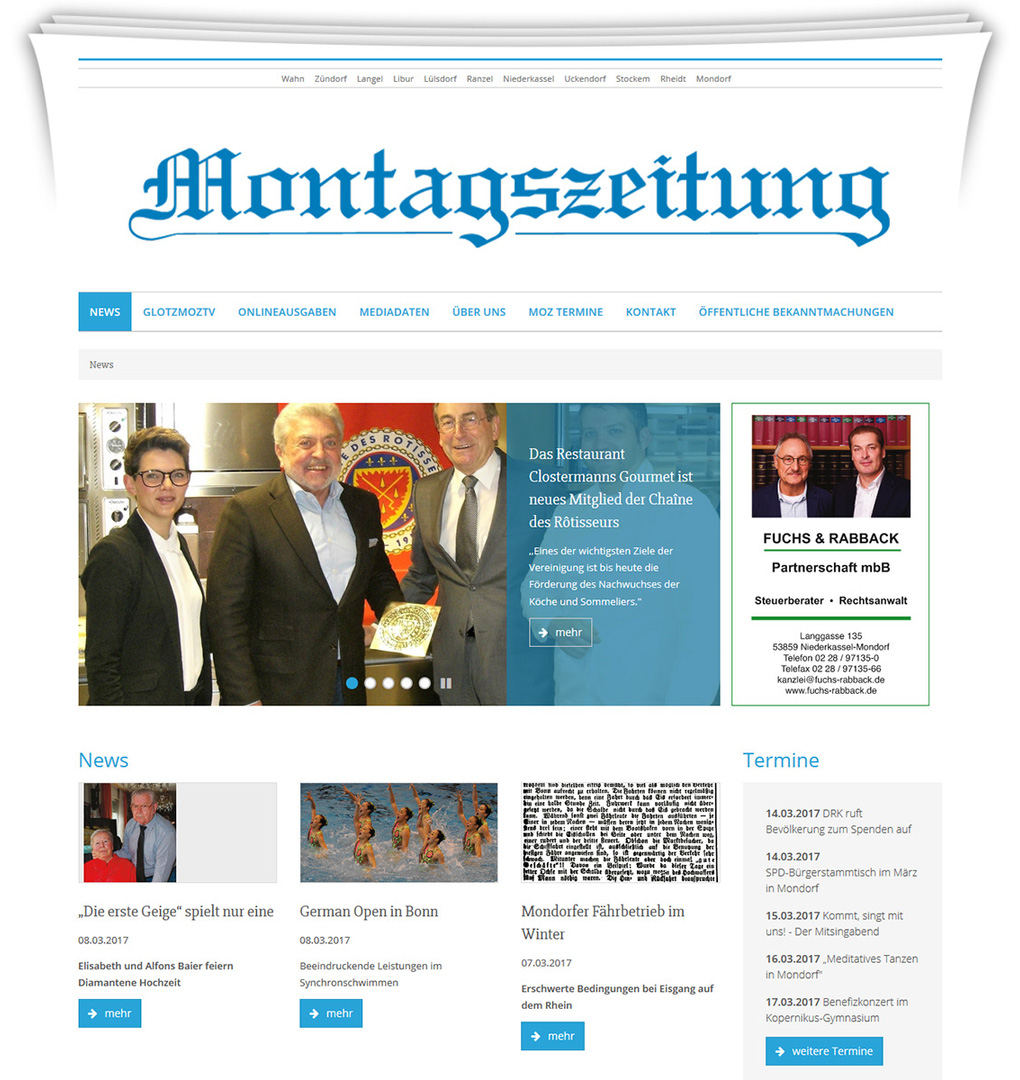 Screenshot der Website